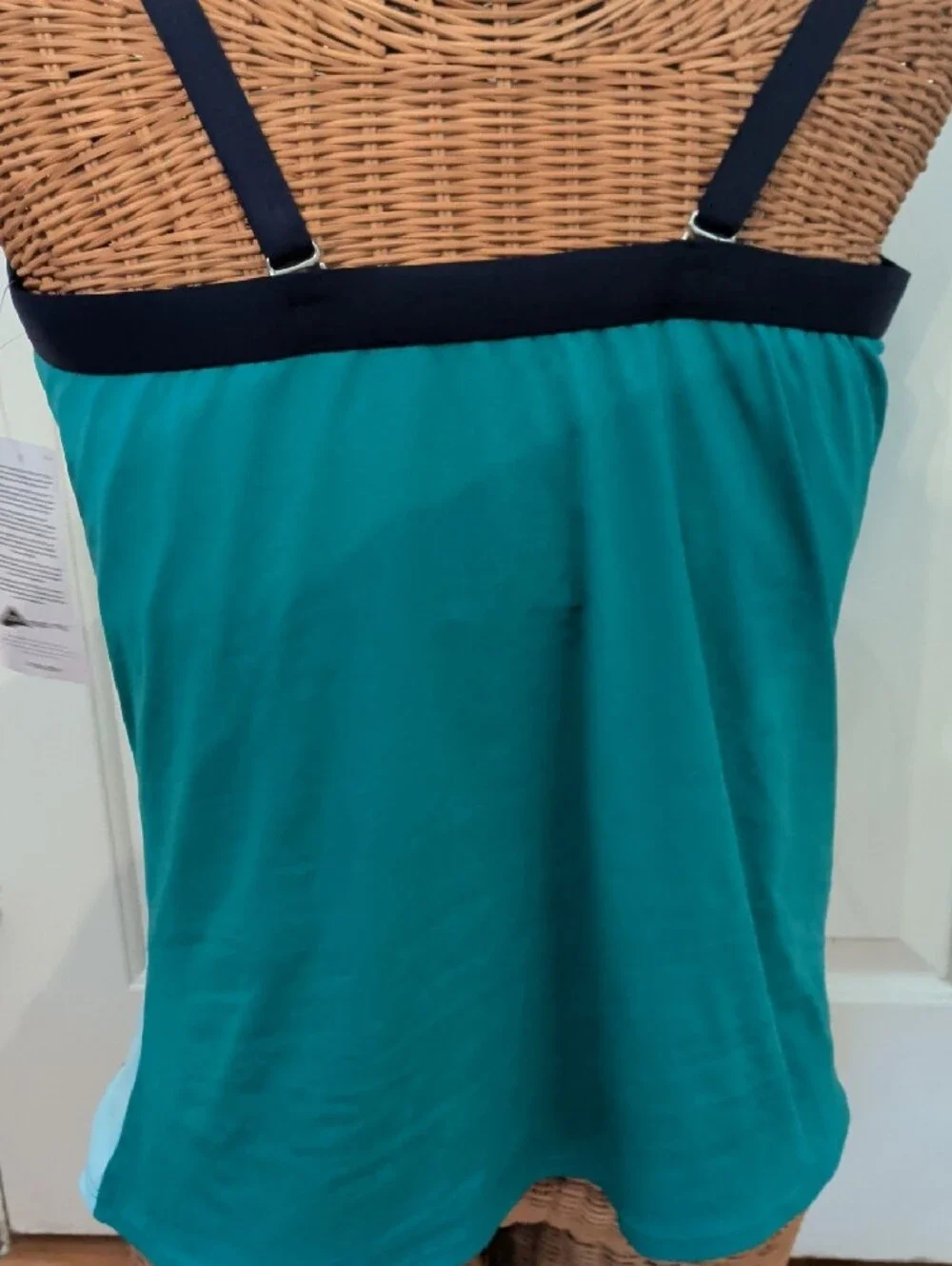 Set Lands End Set Women’s Teal Colorblock Tank Top with Black Trim